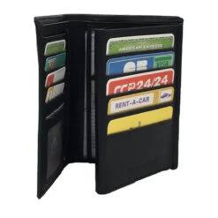 Portefeuille En Cuir Vachette Avec Protection Anti Fraude Noir