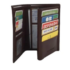 Portefeuille En Cuir Vachette Avec Protection Anti Fraude Marron