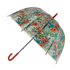 Parapluie Cloche Transparent Motif Faune Et Flore Tropicales