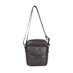 Sac Porté Travers Muni D'une Poche En Rabat Avant Gris