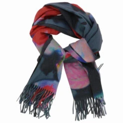 Assortiment écharpe Effet Tie Dye Avec Bordures à Franges