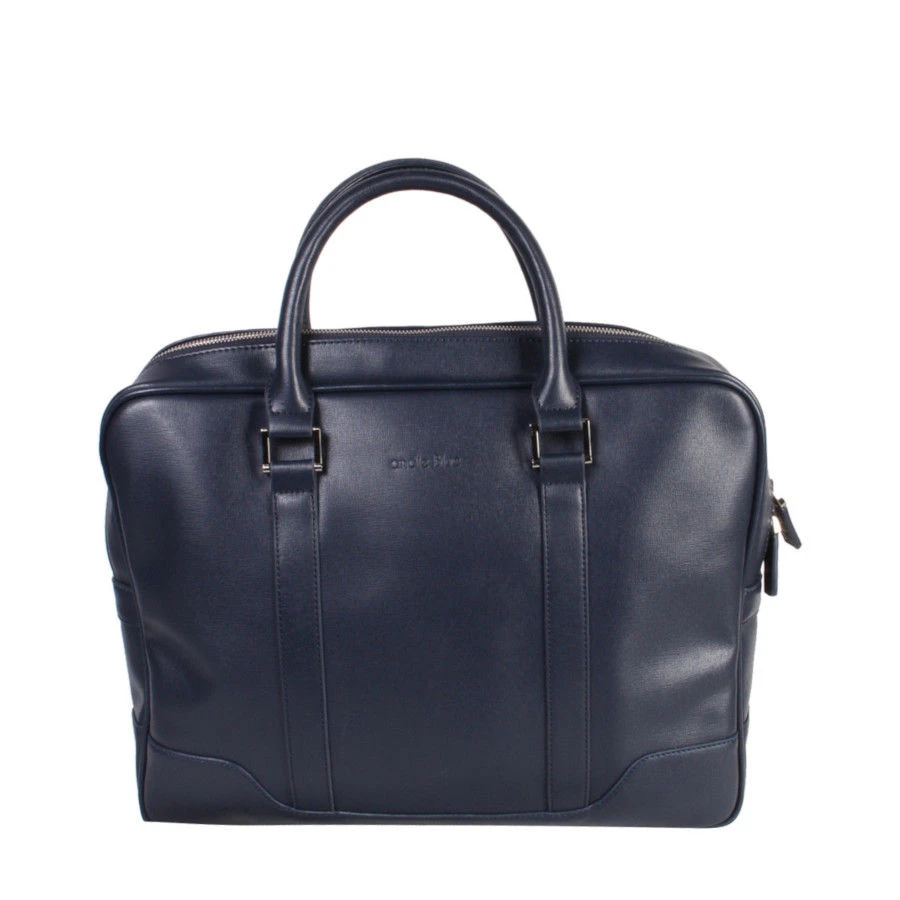 Sac Serviette Aspect Cuir à 1 Compartiment Zippé Marine 3 Sac Serviette Aspect Cuir à 1 Compartiment Zippé Marine