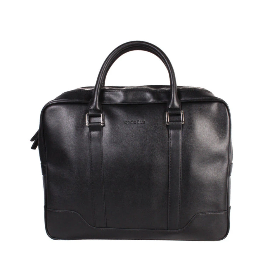 Sac Serviette Aspect Cuir à 1 Compartiment Zippé Noir 3 Sac Serviette Aspect Cuir à 1 Compartiment Zippé Noir