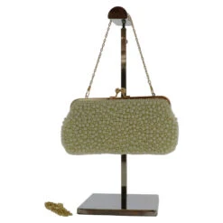 Pochette Soirée Recouverte Avec Des Perles Blanches