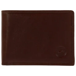 Portefeuille Cuir 2 Volets Type Américain Avec Protection Anti Fraude Marron