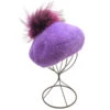 Béret Uni Avec Un Pompon En Fourrure Amovible Lilas -Accessoires De Mode product 10857625hd