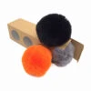 Pompons Imitation Fourrure De Lapin (1 Pompon Noir Et 2 Pompons De Couleurs Aléatoires) -Accessoires De Mode product 10860159hd