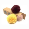 Pompons Imitation Fourrure De Lapin (1 Pompon Bordeaux Et 2 Pompons De Couleurs Aléatoires) -Accessoires De Mode product 10860162hd