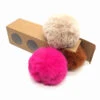 Pompons Imitation Fourrure De Lapin (1 Pompon Beige Et 2 Pompons De Couleurs Aléatoires) -Accessoires De Mode product 10860177hd