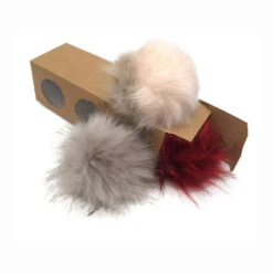 Pompons Fausse Fourrure De Marmotte ( 1 Pompon Blush Et 2 Pompons De Couleurs Aléatoires)