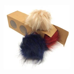 Pompons Fausse Fourrure De Marmotte ( 1 Pompon Nude Et 2 Pompons De Couleurs Aléatoires)