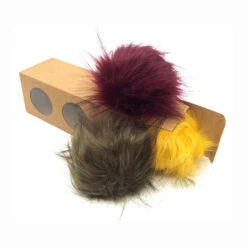 Pompons Fausse Fourrure De Marmotte ( 1 Pompon Violet Et 2 Pompons De Couleurs Aléatoires)