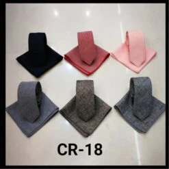 Ensemble Cravate Et Pochette Lin Et Coton Mélangé Couleur Assortie