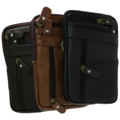 Porte Monnaie à Multipoches Zippé En Cuir De Vachette