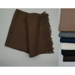 Écharpe Rectangulaire En Maille Douce Unie à Franges