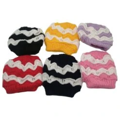 Bonnet En Tricot Avec Bandes De Rayures Contrastées