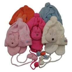 Bonnet Style Péruvien Motif Animal à Revers Et Pompon