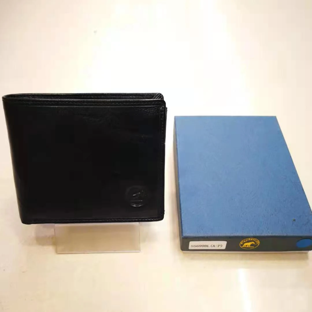 Portefeuille à L'italien 3 Volets En Cuir De Vachette Marine + Système Anti-piratage 3 Portefeuille à L'italien 3 Volets En Cuir De Vachette Marine + Système Anti-piratage