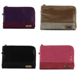 Pochette Bimatière Zippée à Découpe En Peau De Serpent