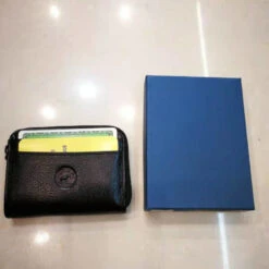 Portemonnaie à Glissière Et Fentes Pour Cartes Noir