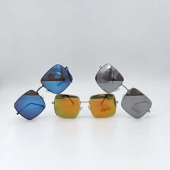 Lunettes De Soleil à Grands Verres Carrés à Effet Miroir