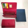 Portefeuille Compact à Rabat En Cuir Fuchsia