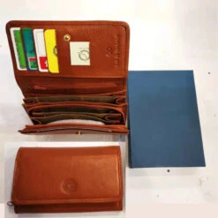 Portefeuille Compact à Rabat En Cuir Gold Avec Protection Anti Piratage