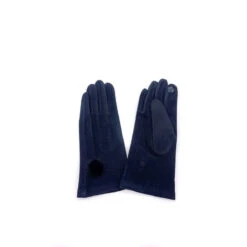 Gants Tactiles Unis à Pompon En Fausse Fourrure Noir