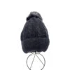 Bonnet Tricot à Torsades Avec Pompon Et Bord Plié Noir -Accessoires De Mode product 11402448hd