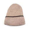 Bonnet Côtelé Uni Beige Brodé D'un Liseré Sur Le Revers -Accessoires De Mode product 11403052hd