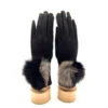 Gants Tactiles Noir Avec Pompon à Deux Couleurs -Accessoires De Mode product 11413884hd