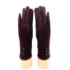 Gants Tactiles à 3 Boutons Sur Les Poignets Chocolat
