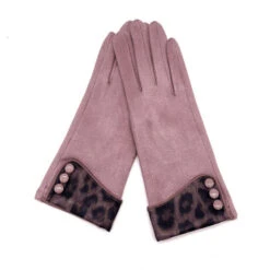 Gants à Motif Façon Poulain Avec 3 Petits Boutons Parme