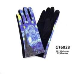 Gants Tactiles à Motif Tableau "La Nuit étoilée" De Van Gogh