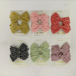 Barrette Enfant Avec Nœud Papillon Imprimé à Carreaux