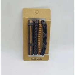 Bracelet 4 Rangs Avec Lanière De Cuir En Diverses Textures