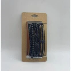 Bracelet Multirangs Fabriqué à Partir Lanières En Vrai Cuir