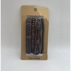 Bracelet De Type Manchette à Lanières En Cuir Véritable