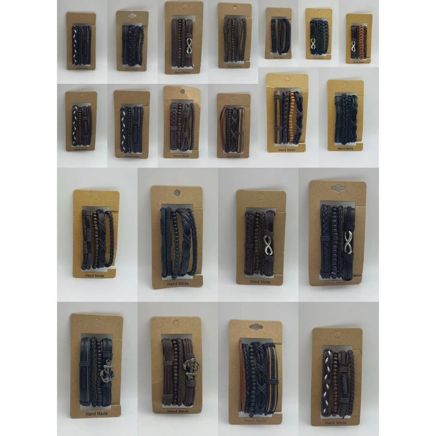 Bracelet Pour Homme Style Multirangs En Véritable Cuir MODELE MIX 3 Bracelet Pour Homme Style Multirangs En Véritable Cuir MODELE MIX