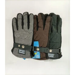 Gants En Polyester Matelassé Et Patte De Serrage à Bouton