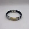 Bracelet Caoutchouc Avec Plaque Acier Bicolore Ajouré -Accessoires De Mode product 11447101hd