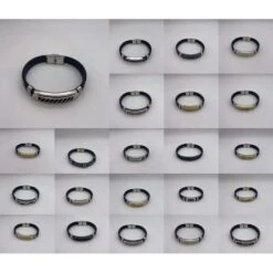 Bracelet à Bande Caoutchouc Et Plaque Acier MODELE MIX