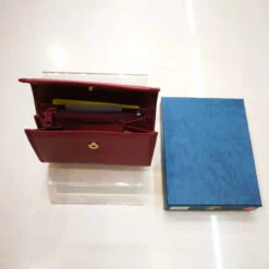 Porte Monnaie à Pression Fait En Cuir De Vachette Rouge