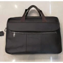 Cartable Pour Ordinateur Fait En Cuir De Vachette Marron Foncé