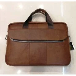 Cartable Pour Ordinateur Fait En Cuir De Vachette Camel