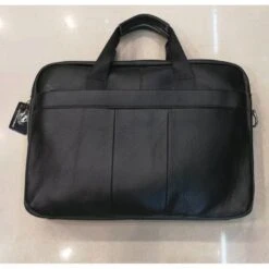 Cartable Porte Ordinateur En Cuir De Vachette Noir