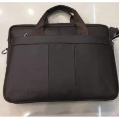 Cartable Porte Ordinateur En Cuir De Vachette Marron Foncé