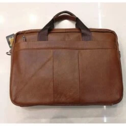 Cartable Porte Ordinateur En Cuir De Vachette Camel