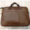 Cartable Porte Ordinateur En Cuir De Vachette Camel Clair