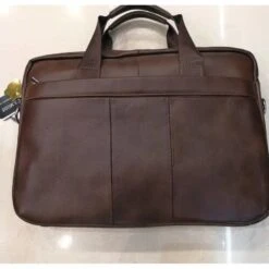 Cartable Porte Ordinateur En Cuir De Vachette Marron